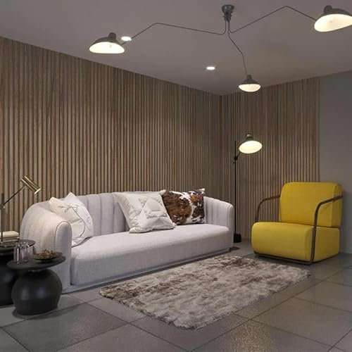 A2Z Floors MDF Wall Panels Acoustic Slat Wood Decorative Sound Absorbing Interior Decor Veneer Contemporary Luxury Slatted Wall Panel Boards - Pack includes only 1 Sample sized board (Arizona OAK-375)