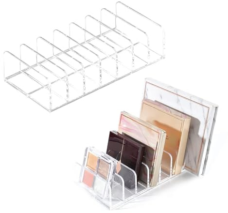 Voarge Organisateur de fard à paupières, 2 tailles, coiffeuse avec 7 compartiments, acrylique, palettes de maquillage, maquillage pour le rangement