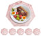 Platz-Mattenc Rosa 6er Set PVC Tischset Ausgehöhlte Platzset Waschbar Hitzebeständig Rutschfester Platzdeckchen Ideal für Weihnachten Hochzeit Küche Party 38cm,10803