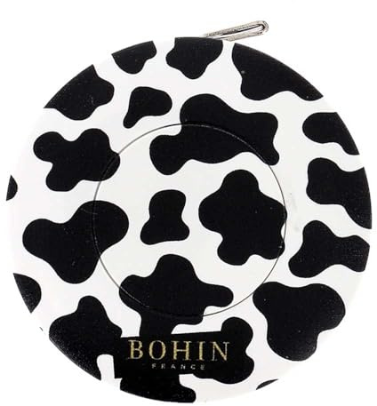 BOHIN France - BOHIN France Safari Sammlung ABS Gehäuse (150cm) Kuh Drucken Automatisch Einziehbar Wicklung Band Messen - 1 Stück
