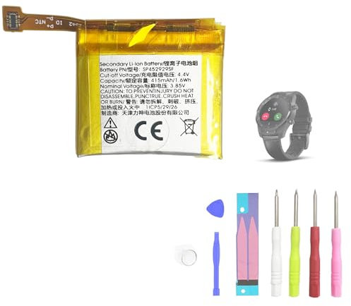 Aousavo SP452929SF - Batteria di ricambio compatibile con Tic-Watch Pro 4G, smartwatch, cinturino fitness con kit di ricambio