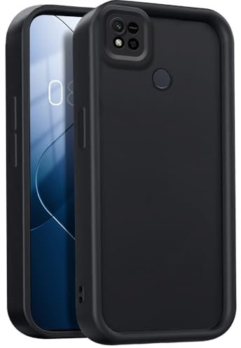 GOGME Coque pour Xiaomi Redmi 9C NFC, Housse de Protection Intégrale en Silicone TPU Doux, Étui Antichoc Anti-Poussière - Noir