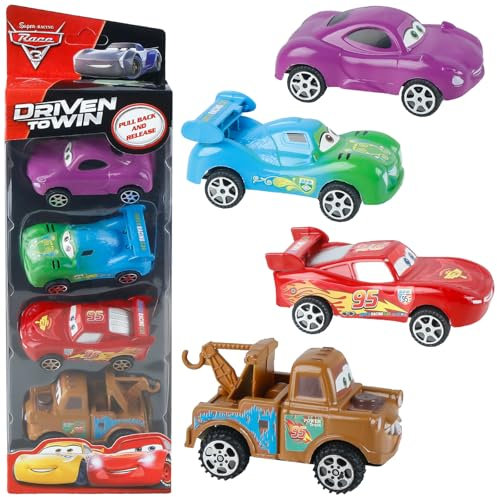Car Spielzeugauto Set,4PCS Auto Set Cars Spielzeug Mini Auto Spielzeug Light-ning Car Kinderspielzeug Fahrzeuge für 3-12 Jahre Jungen Mädchen Kinder