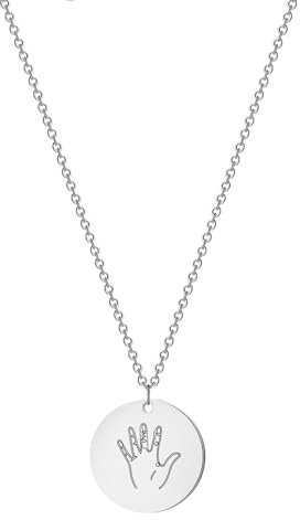 Halskette Ketten Schmuck Herren Frauen Anhänger Necklacegeste Halskette Gebärdensprache Halskette Geschenk Ich Liebe Dich Palme Vintage Silber