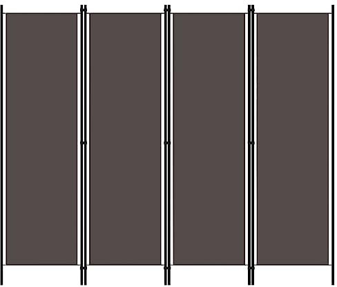 Myheimly 4-TLG. Raumteiler Klappbar Freistehend Trennwand Paravent Umkleide Sichtschutz Spanische Wand Raumtrenner Anthrazit 200x180 cm
