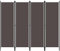 Myheimly 4-TLG. Raumteiler Klappbar Freistehend Trennwand Paravent Umkleide Sichtschutz Spanische Wand Raumtrenner Anthrazit 200x180 cm