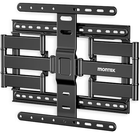 monTEK 1.1 Ultra Slim TV Wall Mount for 37-75 Inch TVs, 132lbs Heavy Duty, 4X Weight Tested, Full Motion Articulating Bracket, Max VESA 400x400mm, Fits 16/18 Studs