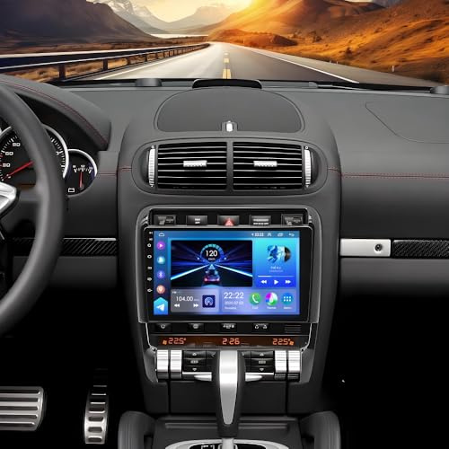 9 Inch Android 13 Car Stereo for Porsche Cayenne 2002-2010 w/Carplay & Android Auto 2G+32GB Double Din Car Stereo Radio GPS Sat Nav Head Unit Support Bluetooth Mirror Link SWC FM/RDS Backup Camera