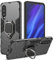 Case for Huawei P30, Shockproof Cover with 360° Metal Ring Stand, Anti-Scratch Hard Protective Case, Full Body Bumper Case with Camera Protection (Black)