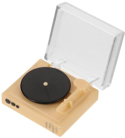 Abaodam Miniatur Vintage Plattenspieler Modell für Puppenhaus Hochwertige Miniaturmöbel für Wohnzimmer und Schlafzimmer für Fotografie Mini Haus Zubehör und Ornament