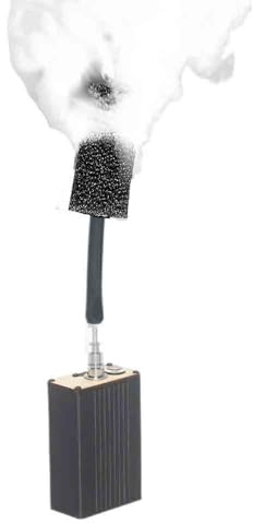 Portable Fog Machine Battery Powered Handheld Smoke Machine Fogger W/Fog Fluid for Mini Parties Photography,Video Shooting Instant 0-Second Vapor,Remote Control,Dry Ice Effect,Air Testing (Black)