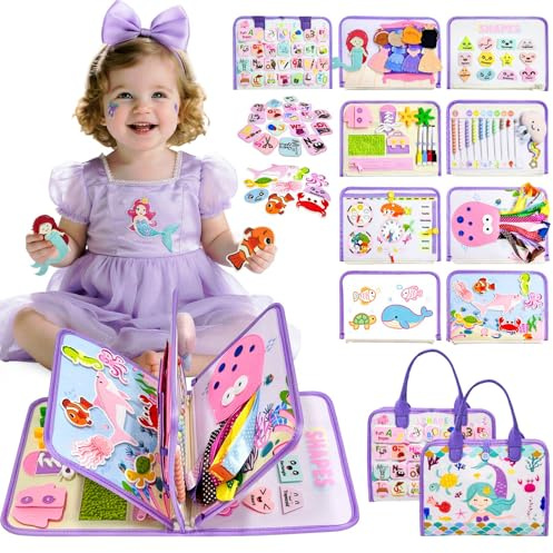 Sumtoco Busy Board, Montessori Spielzeug Ab 3 Jahr, Spielzeug Ab 3 Jahre | Activity Board, Quiet Book, Motorikspielzeug, Lernspiele Ab 3 Jahre, Kinderspielzeug, Geschenke für Mädchen
