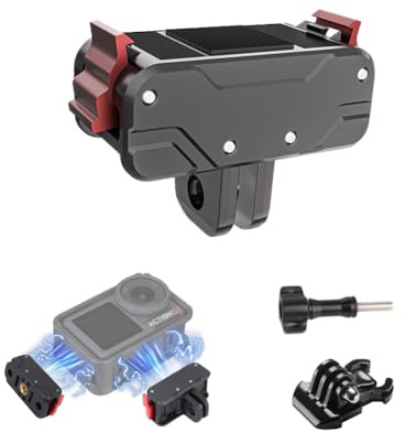 YHTSPORT Magnethalterung für DJI Osmo Action 5 Pro/Action 4/Action 3, Magnetic Adapter Schnellverschluss Halterung Zubehör für Osmo Action 5 Pro/4/3/Osmo 360 Mit Faltbarer Schnittstelle