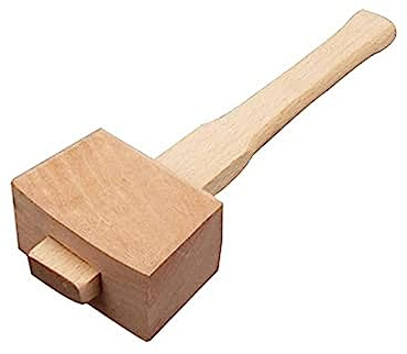 YYHONGMAI Dunnet Tools Wooden Mallet, Handcrafted Carpentry Hammer with Handle, Natural Wood Construction for DIY Woodworking, Chiselling, Carving and Joining