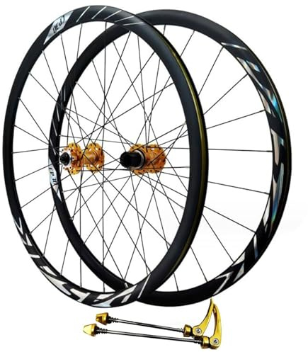 SXSHEYS 700C Rennrad-Laufradsatz mit Scheibenbremsen und Schnellspanner, Aluminium-Doppelwandfelgen, 30 mm Felgenhöhe vorne und hinten, für 8-12-fach Kassetten, 24 Speichen