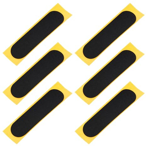 GARVALON 6 Stück Anti Rutsch Fingerboard Aufkleber aus Flexiblem Schaumstoff Rutschfestes Griffband für Finger Skateboards Langlebiges Skateboard Zubehör Schwarz