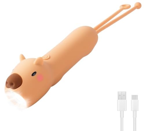 HOTUT Linterna Recargable De Silicona, Linterna Recargable, Carpincho Led Para NiñOs, Regulable, Alto Lumen, EstroboscóPico, 3 Modos, LáMpara De Bolsillo Para NiñOs, Camping, Emergencias exteriores