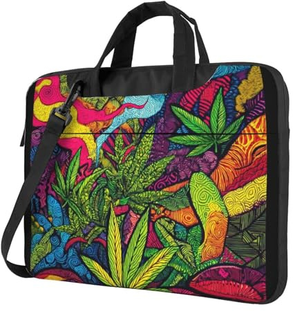 Laptop Bag 13 inch Shockproof Protective Cover MultiColor Leaf Weed Art Laptop Sleeve Case Computer Carrying Bag
