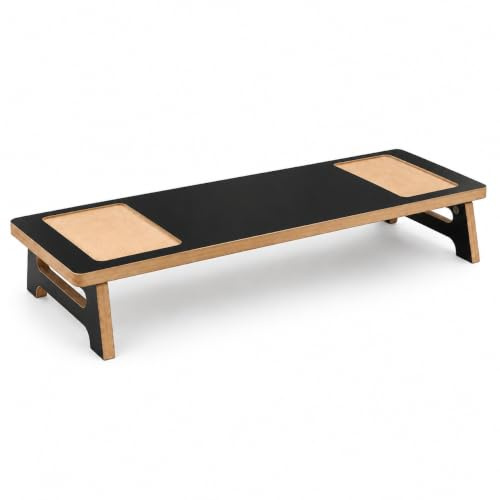 MeansWood Bridge Supporto Professionale Ergonomico per Monitor in Legno MDF - MADE IN ITALY (NERO)