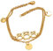 Bungsa Damen Bettelarmband Eulen gold aus 316L Edelstahl