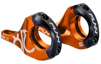 Funn RSX Mountain Bike Direct Mount Bike Stem with 31.8mm Bar Clamp, 2 Pieces Lightweight Split Design for Dual Crown Forks, Adjustable Extension 45-50mm with 30mm Rise (Orange)
