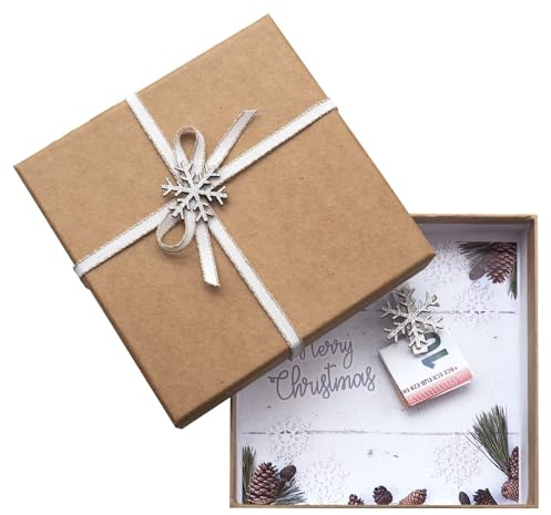 ZauberDeko Geldgeschenk Verpackung Weihnachten Schneeflocke Silber Weiß Natur Geschenk Gutschein