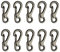 Temlum Aluminium Karabinerhaken, 2,5 cm Mini Karabiner Set, Karabinerhaken mit Schnapp Verschluss, Schlüsselanhänger Haken für Camping, Reisen, Wandern (Grau, 10 Stück)