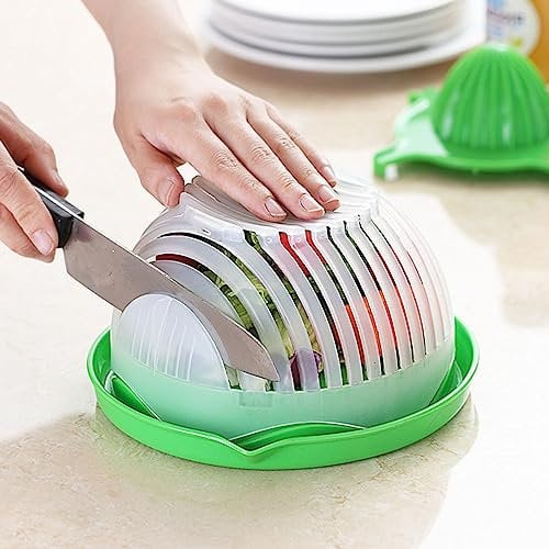 GUOYI Salad Cutter Bowl,New Upgrade 60 Seconds Salad Maker Fruit Vegetable Chopper(Green)