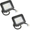 Popp® Pack x2 Floodlight LED Foco Proyector LED Negro para Exterior 20W Luz fria 6000K Eficiencia Luminosa 85LM/W Protección contra Sobrevoltajes Resistente al Agua IP65 (6000K, 20W)