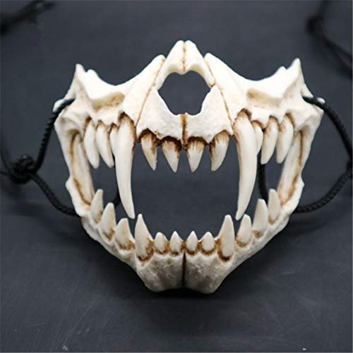 WINBST JTLB Crâne Moto Squelette Demi Visage Masque Masque pour Carnaval Carnaval Costume Halloween Masque Squelette sans Menthe