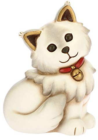 THUN - Gatto Main Coon - Formato Medio - Ceramica - Linea Cani e Gatti - 9,8x7,9x14,15 cm h