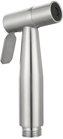 Tecmolog Douchette à Main Bidet Acier Inoxydable Douchette Toilette Haute Pression Bidet Spray Pulvérisation Idéal pour WC Suspendu, Nickel Brossé, WS024