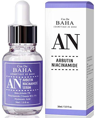Cos De BAHA Arbutin 5% Serum Für Das Gesicht Mit Niacinamid 5% Zur Behandlung Von Pigmentflecken, Melasma, Korrektur Dunkler Flecken, Vorbeugung Von Hautverfärbungen 1 Fl Oz (1Er-Packung)
