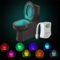 Powerole Automatic Sensor Night Light,2 Pack Waterproof Sensor LED Washroom Night Light Inside Toliet Lamp,8 Colors Changing Toilet Light,PIR Motion Sensor and Light Sensor,Bathroom Accessory