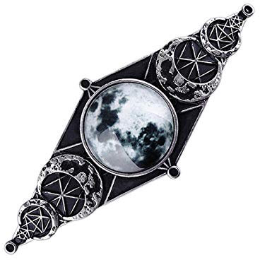 Restyle Gothic Wicca Geometrische Mond Haarklammer Haarspange