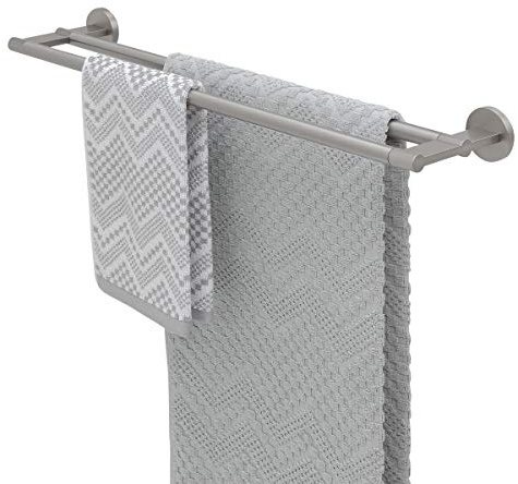Tiger Noon Handtuchhalter doppelt, Premium-Handtuchreck aus gebürstetem Edelstahl, B x H x T: 59,9 x 4,9 x 12,4 cm, Edelstahl gebürstet, BxHxT: 59,9 x 4,9 x 12,4 cm