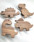 PLT Dinosaurier Griffe für Kindermöbel aus unbehandeltem Walnussholz, Knauf, Knopf, Kommode, Schrank, Schublade, Kinderzimmer, Geschenkidee (4, Brachiosaurus Triceratops Tyrannosaurus Stegosaurus)