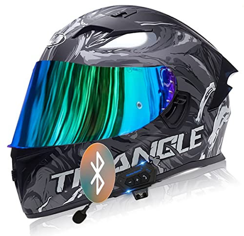 SDFGDFD Bluetooth Motorradhelm Integralhelm Mit Sonnenblende - Comfort Mopedhelm ECE/DOT-Zugelassen