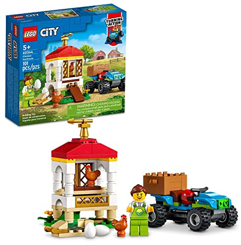 LEGO City Chicken Henhouse 60344 Gebäude Bauernhof Spielzeug-Set für Kinder, Jungen, and Girls Ages 5+ (101 Stück)