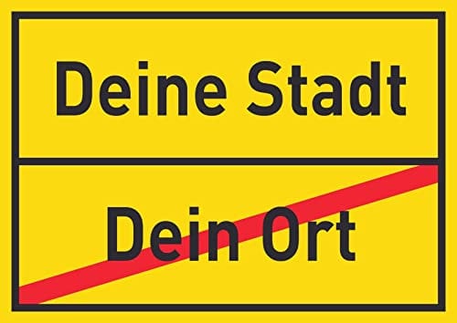 HB-Druck Ort und Ortsende Schild mit Wunschtext Ortsschild A5 Rückseite selbstklebend