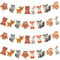 4 Pcs Woodland Animals Banner Assembled Forest Animal Bunting Banner Wild Creature Kids Birthday Party Supplies for Baby Shower Decoration