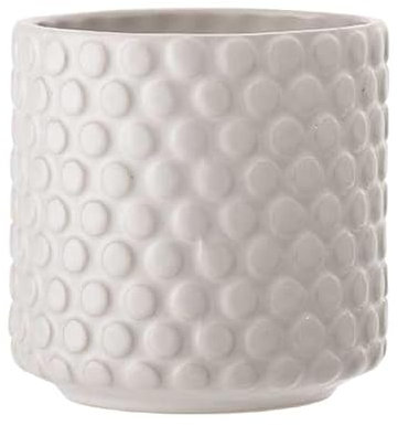 Nordring Retro Übertopf Vintage Pflanztopf für Zimmerplanzen Blumentopf Dotty M (12,5 cm ø), weiß, Keramik