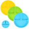 Vicloon Baby Suction Plate, 3Pcs Silicone Baby Suction Plates, Non Slip Silicone Toddler Weaning Plate, Divided Dishes for Toddler Kids Self Feeding, Fits for Most Highchairs Trays