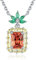 JewelryPalace Ananas Rechteckig Prinzessschliff 2.8ct Champagner Zirkonia Kette Anhänger 45CM, Gelb Stein Schmuck Set, Halskette Damen Silber 925 Collier Damen Ketten, Mädchen Schmuck Geschenke Frauen