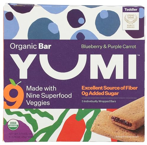 Yumi, Bars Toddler Blueberry Purple Carrot Organic, 3.7 Ounce