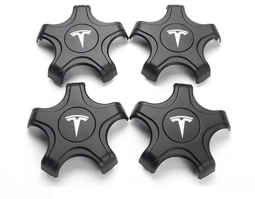 GRFIT 4 PIÈCES Enjoliveurs de Centre de Roue de Voiture pour Tesla Modèle 3 2021-2023, Couverture D'insigne de Jantes Anti-poussière d'origine 18 Pouces Accessoires de Décoration Automatique,D