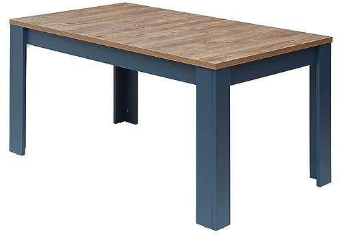 Lomadox Esstisch ausziehbar auf 200 und 240 cm Landhausstil in blau mit Eiche Nb., Tisch, Esszimmer, Speisetisch, B/H/T ca. 160/76/90 cm