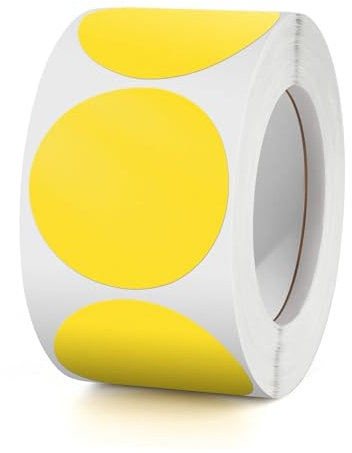 Runde Aufkleber Gelb 38mm Selbstklebende Farbkodierung Etiketten Rolle kleine Markierungspunkte Round Sticker 500 Stück