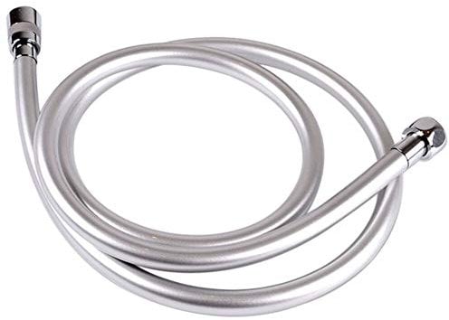 QUNINE Duschschlauch, PVC, silberfarben, explosionsgeschützt, Lange Duschschlauchrohre, Hochdruck-Handbrause, hitzebeständig, drehbarer Anschluss, Bad glatt
