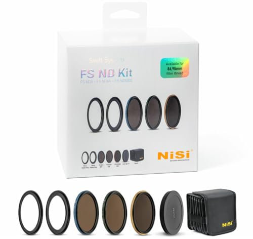 NiSi 95mm SWIFT FS ND Filter Kit - Neutral Density Filters ND8(3x), ND64(6x), ND1000(10x) - Optical Glass, Waterproof, Nano Coating, 95mm Thread - Includes Adapters and Case
